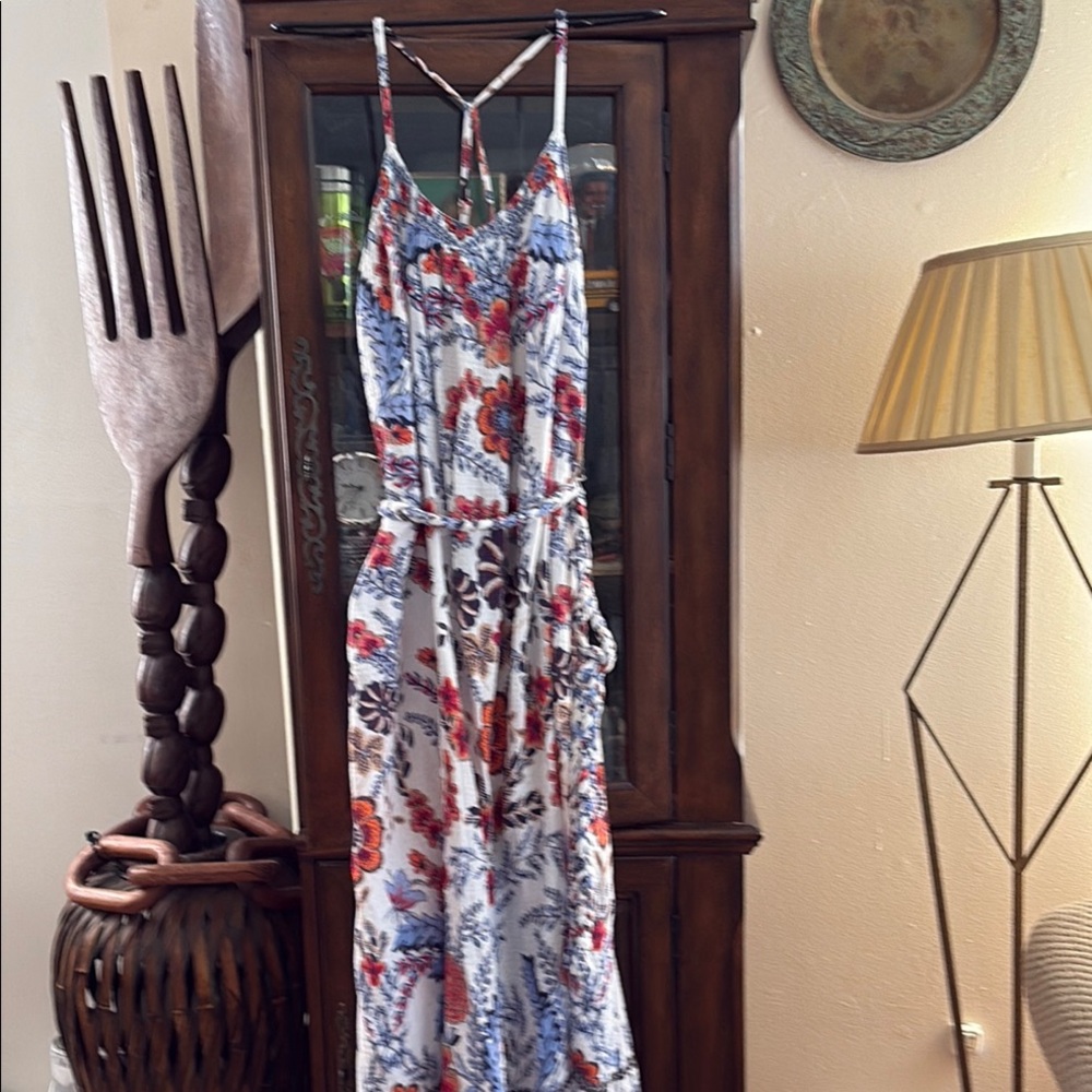 Floral Maxi Dress with Strappy Back